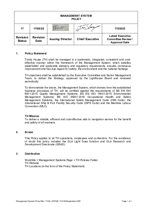 Management System Policy